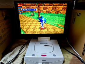 Sega Saturn White Console Power Memory Sonic Jam Sonic R Box