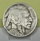 1917-D Buffalo Nickel Fine Light scratch on Indians forehead & light lamination