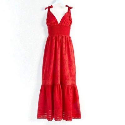 red olivia lace maxi dress FARM Rio Olivia Maxi Dress
