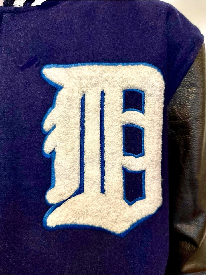 Detroit Tigers  - XL -  NEW Letterman Wool and Leather  Jacket - FREE SHIPPING! - Image 3 of 4