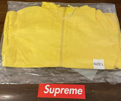 SUPREME REFLECTIVE ZIP HOODED JACKET YELLOW SIZE LARGE/ SS21 WEEK 4 AUTHENTIC