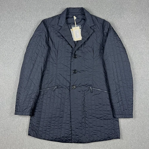 Aspesi Spitz Coat Mens XL Navy Blue Thermore Puffer Jacket Pockets - product listing photo