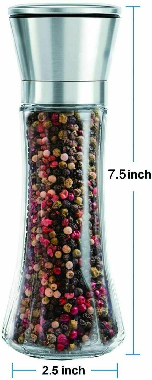 2 X Spice Mill Set Himalayan Salt 190g Rainbow Peppers 85g 