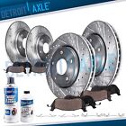 Front & Rear Drilled Disc Brake Rotors + Brake Pads for 2006 - 2013 Mazda 3 2.0L