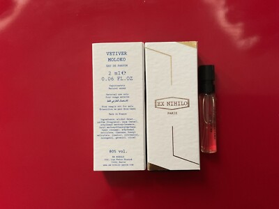 NEW EX NIHILO VETIVER MOLOKO 2ML SAMPLE NATURAL SPRAY MADE IN FRANCE