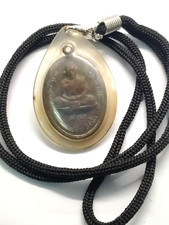 Ancient LP Tim Thai Coin Amulet Sacred Wealth Success Magic Spirit Charm