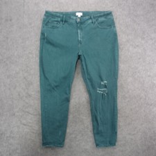 Ava  Viv Jeans Women's Plus 22w Green Dark Wash High Rise Skinny Jeans