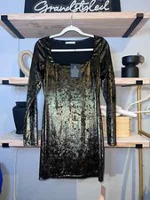 NWT Reformation Women's Velvet Green Dress Long Sleeve Squarer Neck, Size M