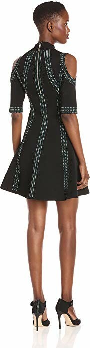 Robe Guess Mirage En Jacquard – Manches Courtes, Noir De Jais – Taille XL Femme