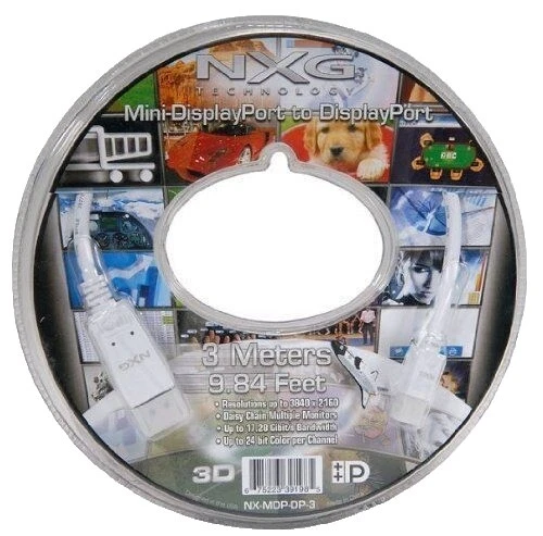 White HDMI Standard Male Monitor/AV DisplayPort Cables