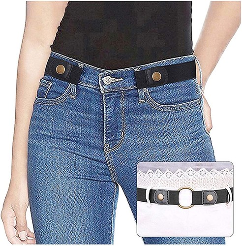 2X Elastischer Gürtel Ohne Schnalle Schnallenfreier Gürtel Unsichtbar für Jeans - Bild 13 von 13