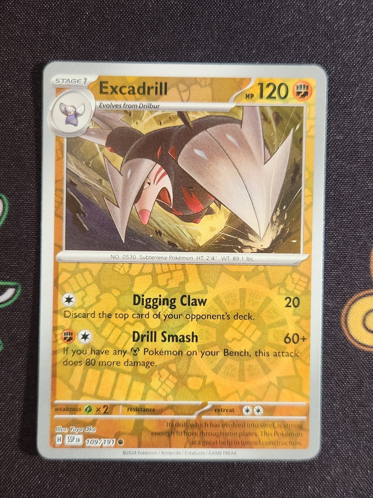 EXACT CARD PICTURED Excadrill Pokemon SV08 Surging SSP 109 /191 Eng Reverse Foil