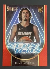 2023-24 Select Jaime Jaquez Jr Neon Icon Prizm Red Rookie RC SSP! #13