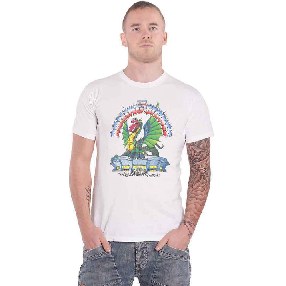 The Rolling Stones T Shirt 81 Tour Dragon Band Logo new Official Mens White Size