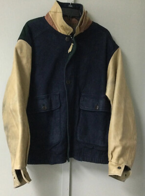 Vintage Lone Pine Men's Size 40 Leather Jacket Bomber Style  USA Made Full Zip