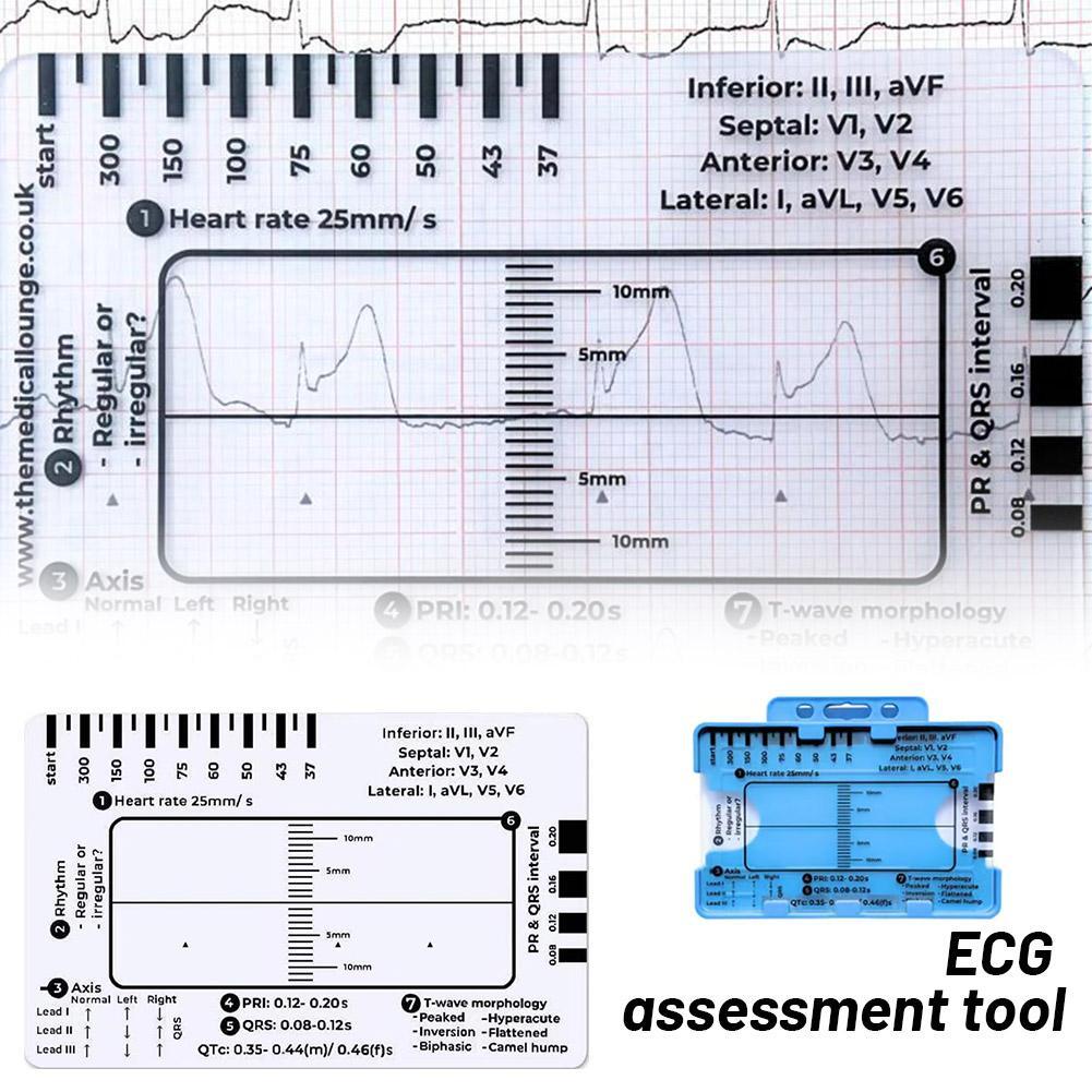 ECG 7 Step Ruler, ECG Ruler Plastic Ruler Measuring Tool good oneΛΟ