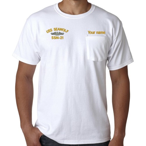 White T-shirt with Pocket / Embroidered 