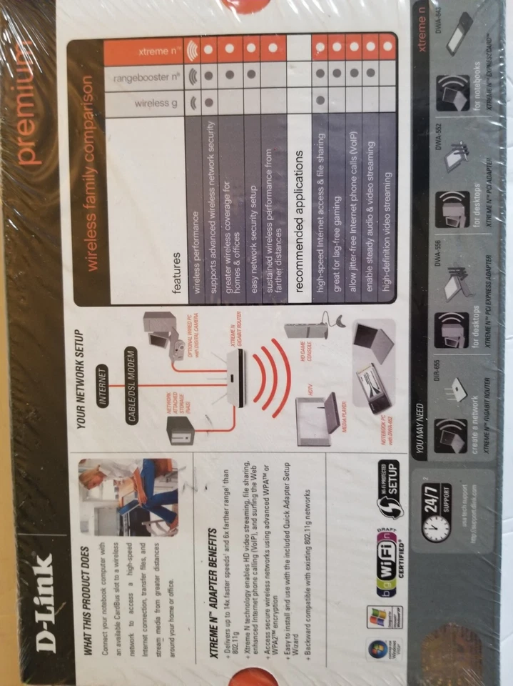 D-LINK XTREME N NOTEBOOK CARDBUS ADAPTER NEW - Image 2 of 2