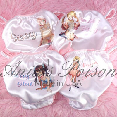 Valentine's Satin Sissy DUCHESS Cut Anime Humiliation prints bikini panties