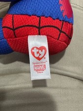 TY Beanie Baby 6" SPIDER-MAN Spiderman Marvel Plush Stuffed Toy Used