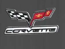 New 2 1/8 x 4 1/4" Corvette Iron on Patch Free Ship