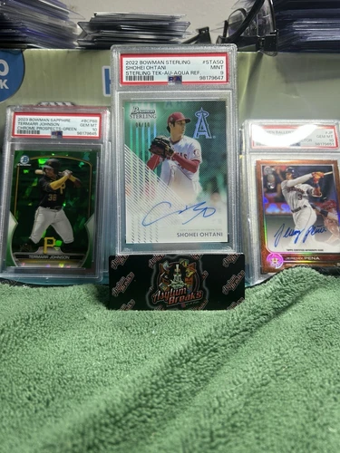 2022 Bowman Sterling Shohei Ohtani Aqua Refractor Auto 6/10 Pop 4 None Higher