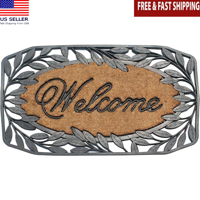 Rubber Door Mat Heavy Duty Non Slip Durable Wipe Clean Entryway Rug Indoor New