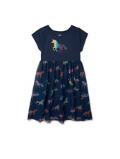 WONDER NATION Girls Short Sleeve Tutu Dress - blue cove unicorn design