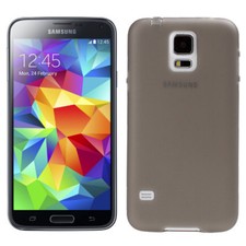 Bumper Schutz Hülle TPU Case Premium Matt in Grau für Samsung Galaxy S5