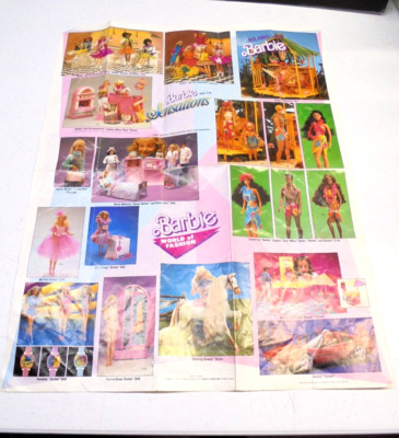 Barbie World of Fashion Vintage 1988 Fold Out Advertisement Poster