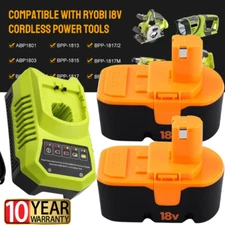 2Pack For Ryobi 18V PLUS 18 Volt Ni-Mh Battery P100 13022 ABP1801 /Charger
