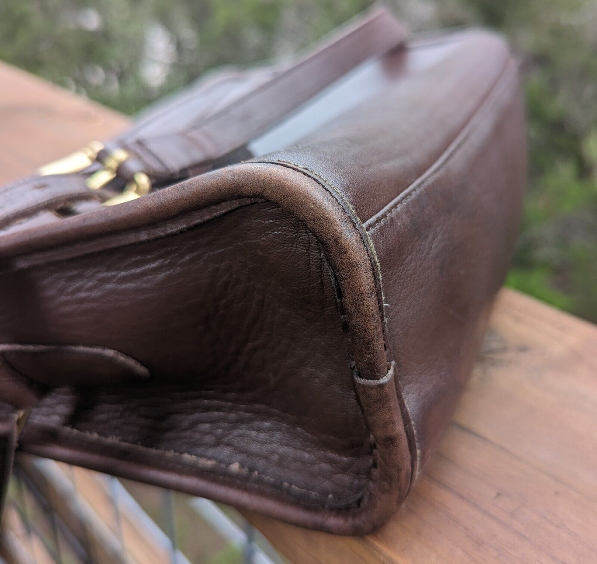 Vintage 1980s COACH Mocha Dark Brown Leather SWAGGER Crossbody Bag