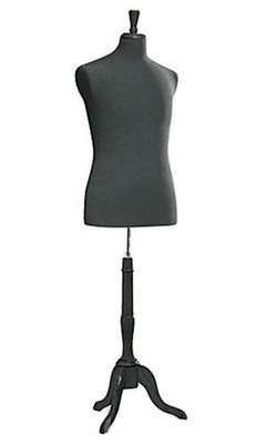 SSWBasics Male Black Jersey Suit Form - Includes Base, Form, and Finial - Male