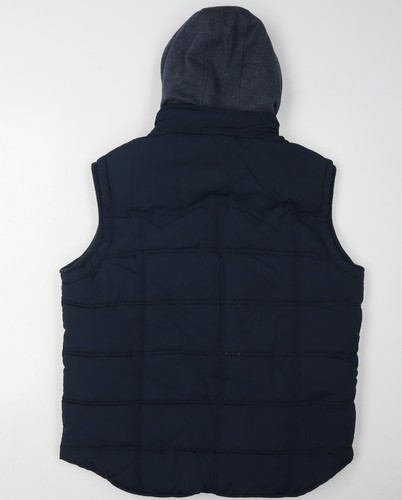 Next Men's Blue Hooded Puffer Waistcoat Size L - Picture 2 of 12