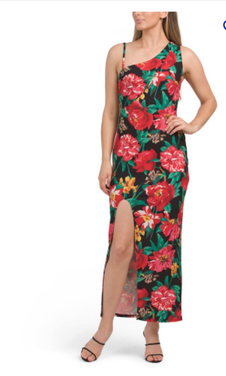 rachel roy asymmetrical dress Phoenix One Shoulder Front Slit Maxi Size: L Midi dresses