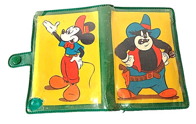 MICKEY MOUSE / WOODPECKER 70s plastic wallet with mirror used vintage