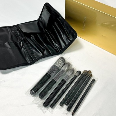 HAKUHODO SMARAGDGRÜN 8-TEILIGES NATURFELL MAKE-UP PINSEL SET & PU LEDER TASCHE & BOX
