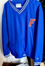 UF Florida Gators Champion Pullover Windbreaker Jacket Men  s Large Blue Lined