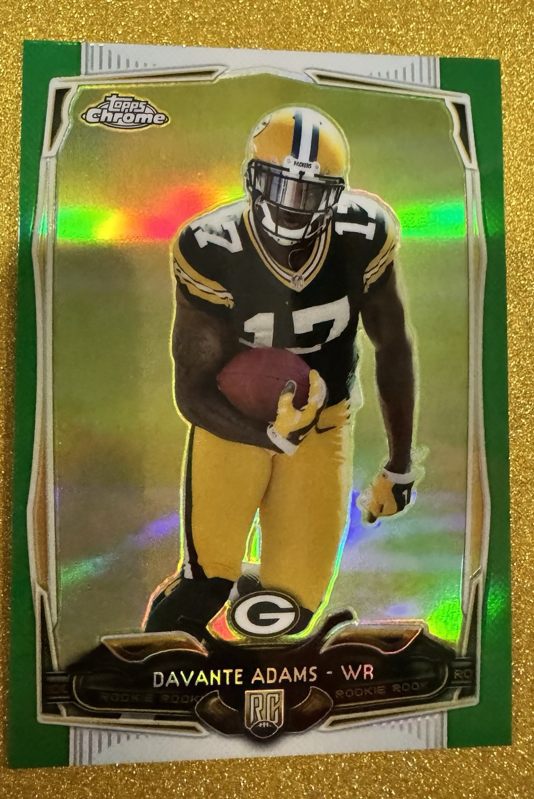 Davante Adams - 2014 Topps Chrome Green Refractor Rookie Card RC #114
