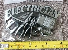 New Electrician tool tools Belt Buckle Metal More Trades Listed Plumber Mechanic