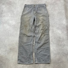 Carhartt Carpenter Trousers Mens 34" Relaxed Fit Workwear Faded Pants, Grey