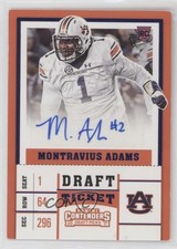 2017 Panini Contenders Draft Picks Ticket Blue Foil Montravius Adams Auto 0b5