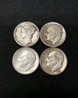 Lot Of 4 - 90% Silver Dimes - US Coins