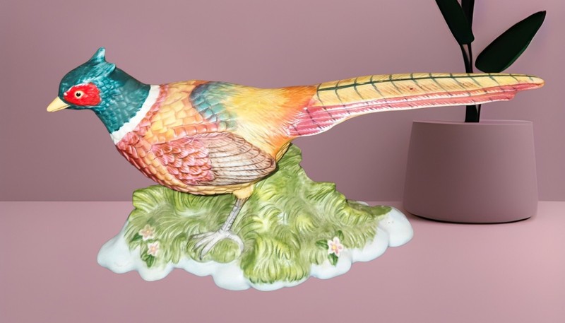 Ring-necked Pheasant Bird Figurine HOMCO Porcelain #1437