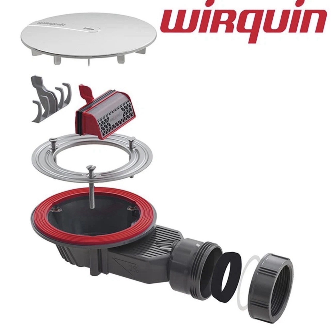 Wirquin 30723374 90mm Extra Slim Low Profile Waterless Shower Tray Trap Chrome