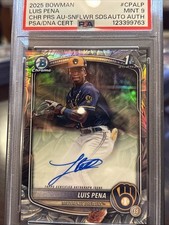 2025 Bowman Luis Pena Sunflower Seed 1st Auto /5 PSA 9 Brewers