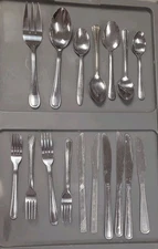 Stainless Steel Plain Silverware Flatware Lot Of 17 Pc -kitchenware