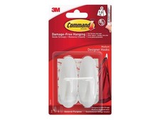 Command Medium Strip Adhesive Hooks - Damage Free Removes Cleanly - White 2 Pack 3.14 per strip