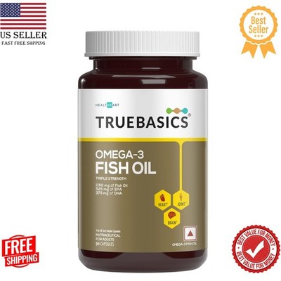TrueBasics Omega 3 Fish Oil 1150mg EPA DHA Triple Strength 90 Capsules