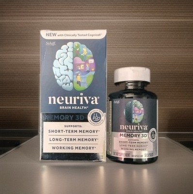 Neuriva Brain Health Memory 3D Supplement LOT OF TWO 80 Capsules Total - NEW